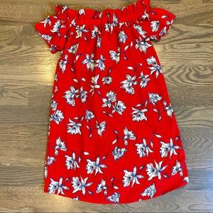 Off the shoulder floral print dress